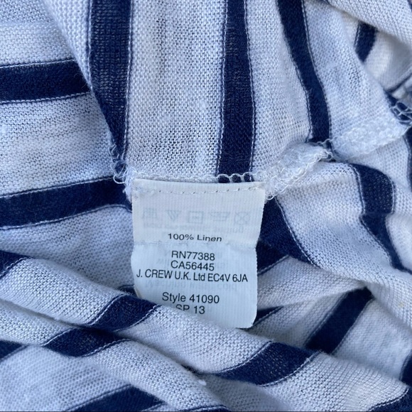 Madewell 3/4 Sleeve Linen Shirt, Navy and White, M - Picture 4 of 4